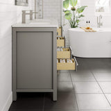 Eviva London 48 in. W x 18 in. D x 34 in. H Double Bathroom Vanity in Gray with White Carrara Marble Top and White Undermount Sinks