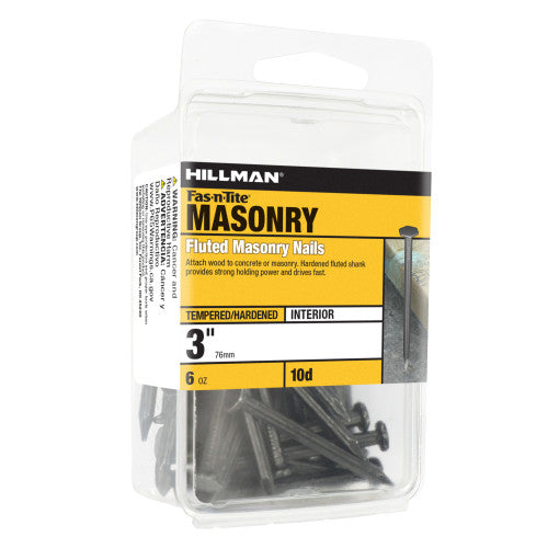 Hillman 3 in. Masonry Steel Nail, Flat Head