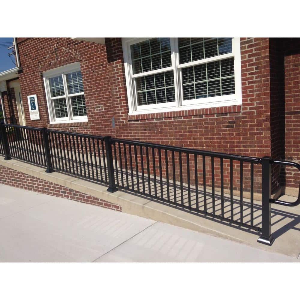EZ Handrail 6 ft. x 42 in. Textured Black Aluminum Baluster Railing Kit