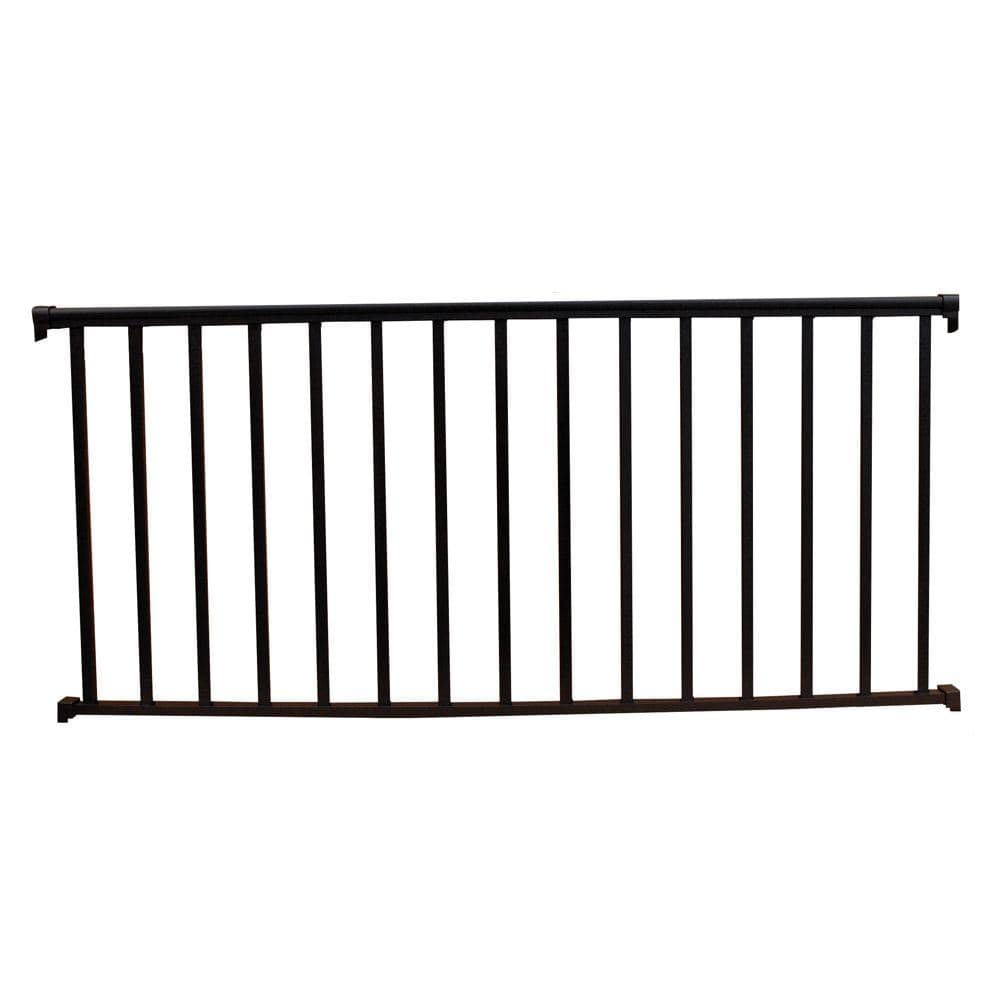 EZ Handrail 8 ft. x 42 in. Textured Black Aluminum Baluster Railing Kit