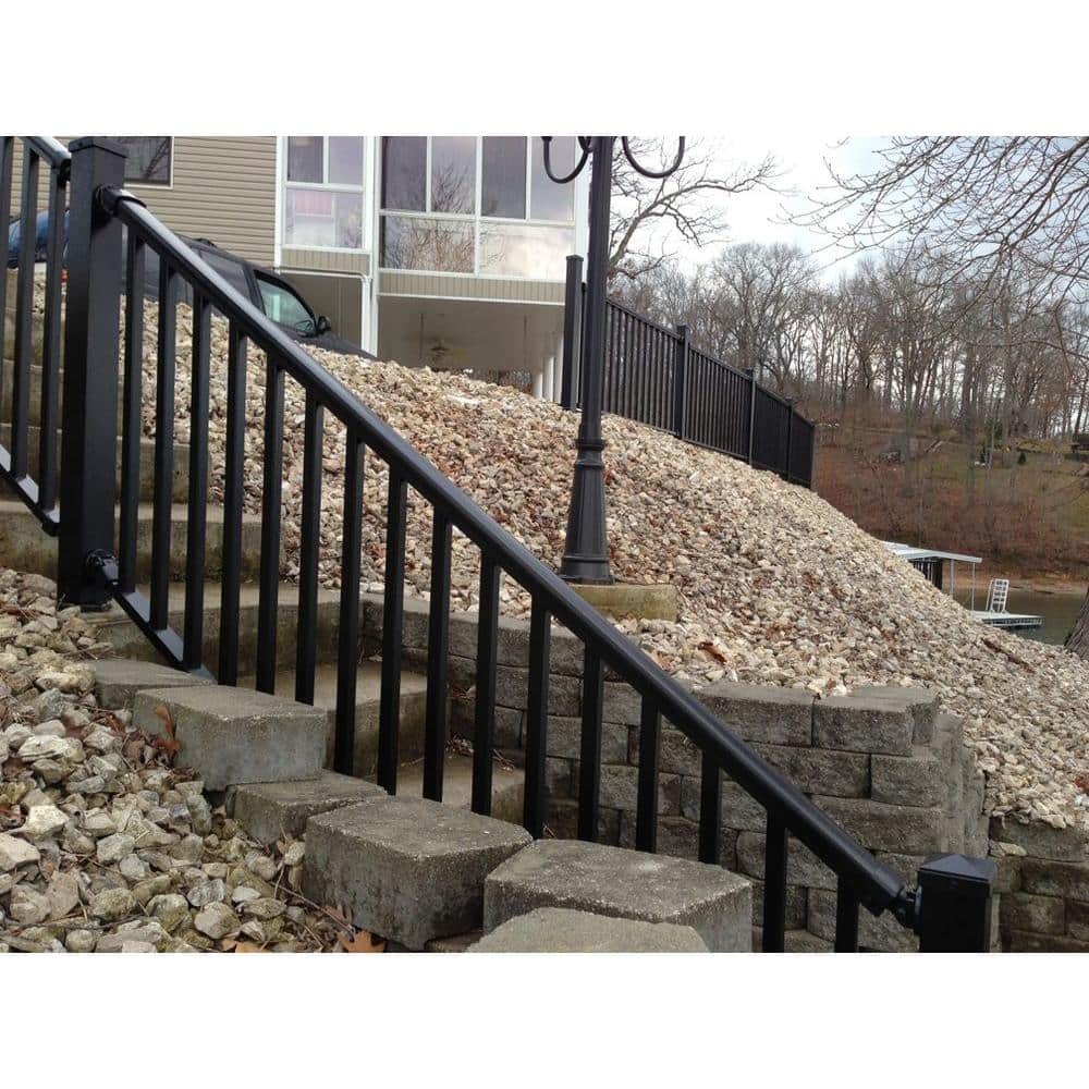EZ Handrail Textured Black Aluminum Pivot Bracket Kit