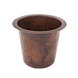 Undermount Round Hammered Copper 12 in. 0-Hole Champagne Bar Sink in Oil Rubbed Bronze