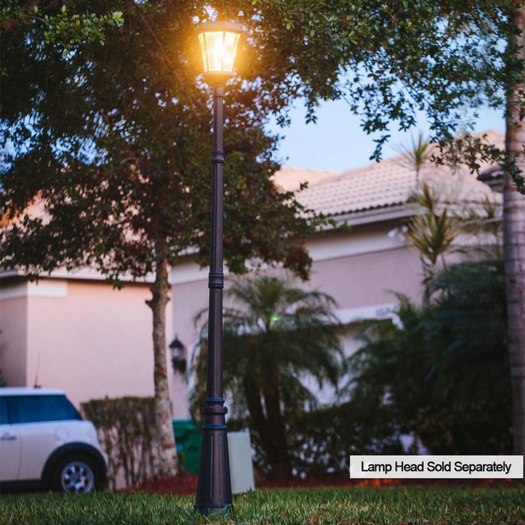 Decorative Cast Aluminum 79 in. Tall 3 in. Fitter Outdoor Black Post Light Pole