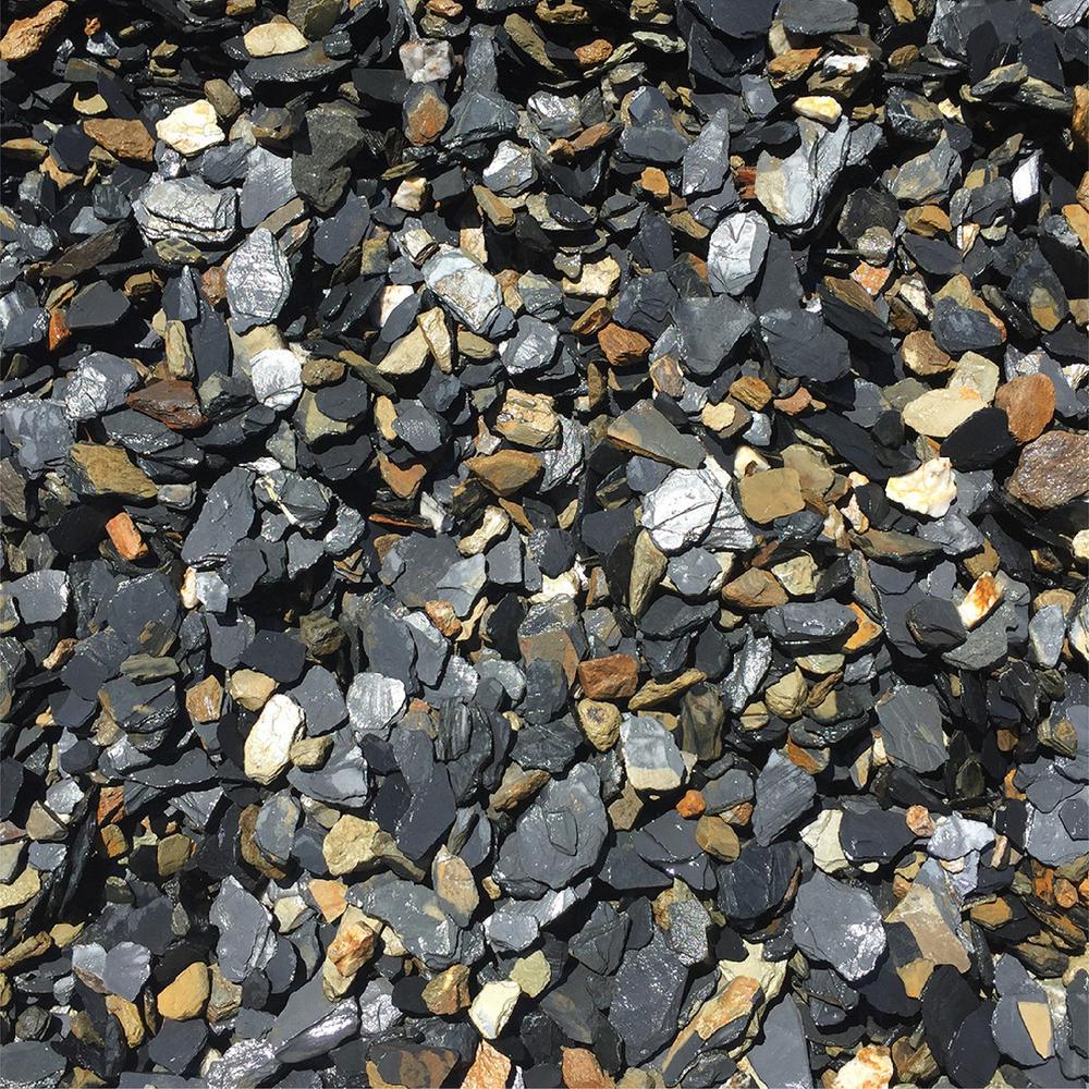Southwest Boulder & Stone 0.50 cu. ft. 1 in. to 3 in. 20 lbs. Slate Chips Black and Tan Rock for Landscape, Gardens, Potted Plants, and Terrariums - Super Arbor