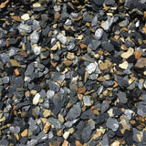 Southwest Boulder & Stone 0.50 cu. ft. 1 in. to 3 in. 20 lbs. Slate Chips Black and Tan Rock for Landscape, Gardens, Potted Plants, and Terrariums - Super Arbor