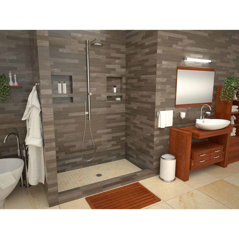 Redi Base 36 in. x 48 in. Single Threshold Shower Base with Center Drain and Polished Chrome Drain Plate - Super Arbor