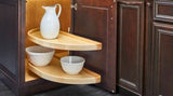 Rev-A-Shelf 32 in Natural Wood Two-Tier Half-Moon Lazy Susan