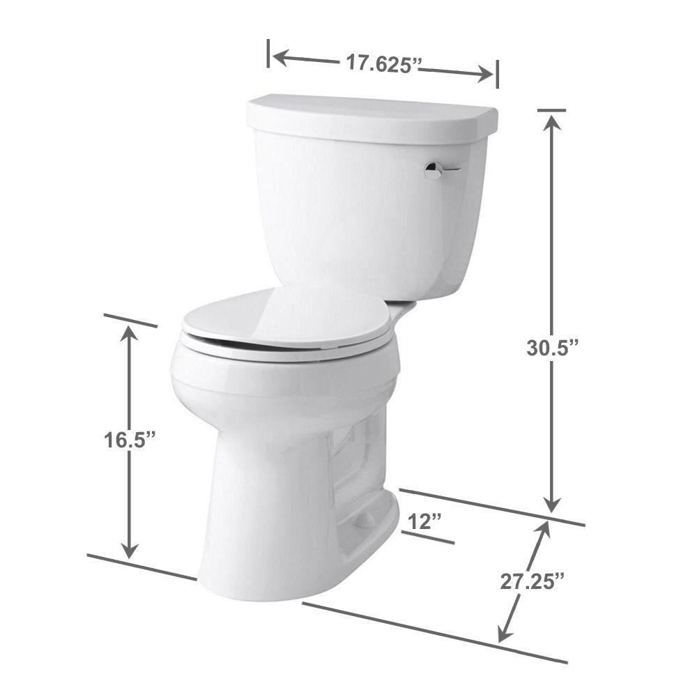 Cimarron Comfort Height 2-Piece 1.28 GPF Single Flush Round Toilet with AquaPiston Flush Technology in White - Super Arbor