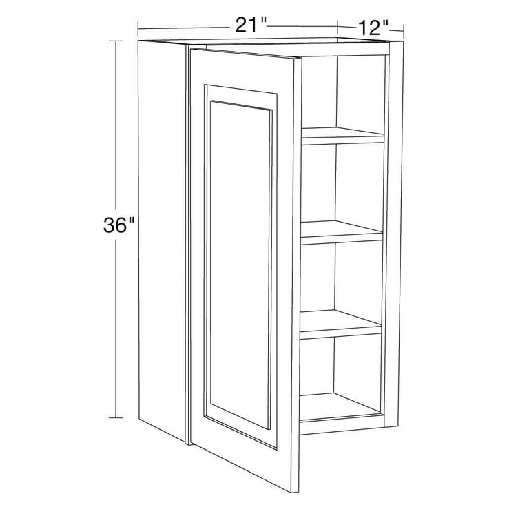Home Decorators Collection Grayson 21 in. W x 12 in. D x 36 in. H Assembled Plywood Wall Kitchen Cabinet in Pacific White with Soft Close