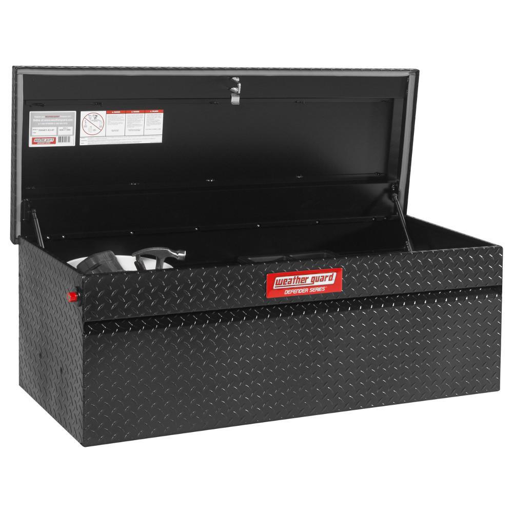 Weather Guard 50.25 in. Matte Black Aluminum Full Size Chest Truck Tool Box - Super Arbor