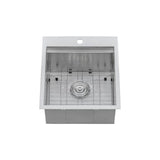 21 x 20 in. RV Workstation Drop-In Topmount Bar Prep Kitchen Sink 16-Gauge Stainless Steel