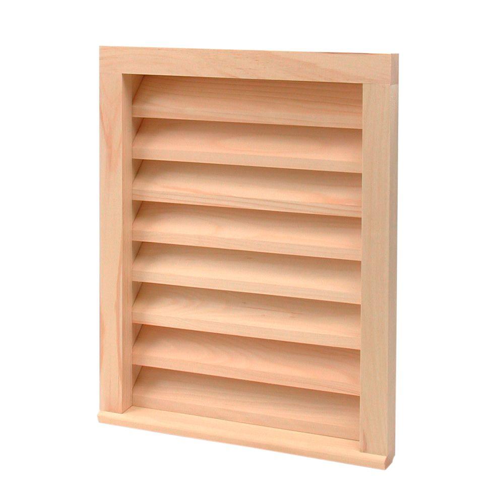 18 in. x 24 in. Paintable Wood Rectangular Siding Vent - Super Arbor