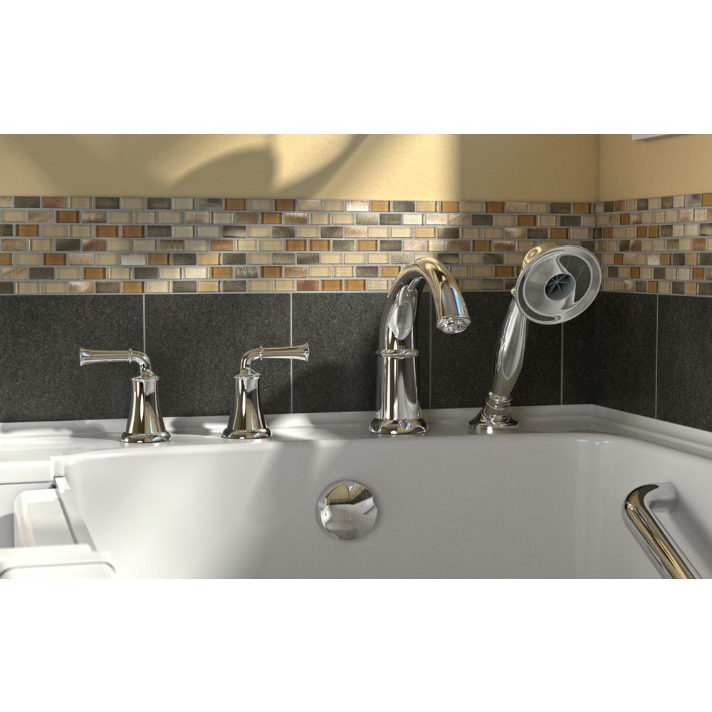 Gelcoat Value Series 52in. x 32in. Right Hand Touch Control Walk-In Whirlpool Bathtub with Outward Opening Door in White - Super Arbor
