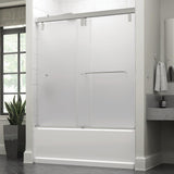 Portman 60 x 59-1/4 in. Frameless Mod Soft-Close Sliding Bathtub Door in Chrome with 3/8 in. (10mm) Clear Glass - Super Arbor