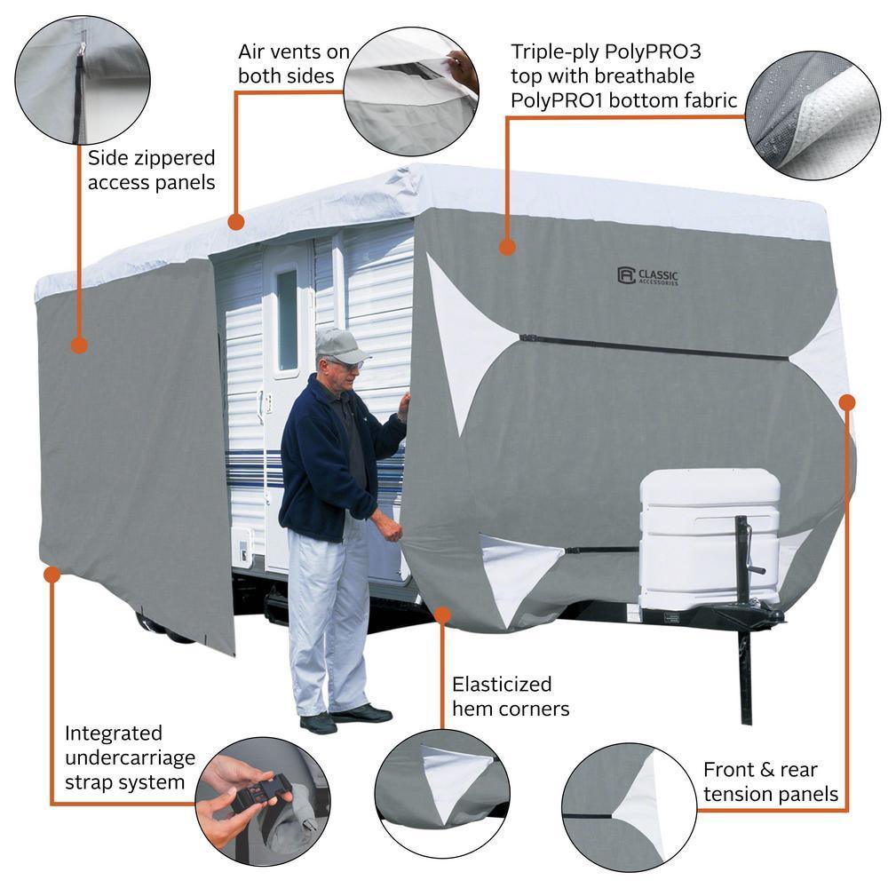 Classic Accessories PolyPro III 27 ft. to 30 ft. Travel Trailer Cover - Super Arbor