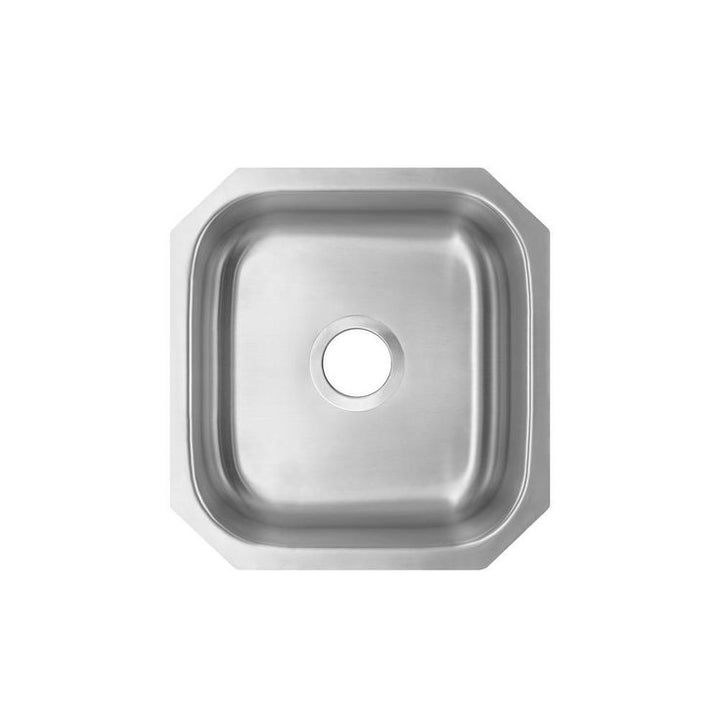 Undermount 16 in. 18-Gauge Stainless Steel Bar Sink in Brushed Stainless