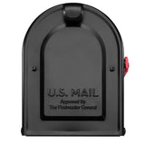 MB2 Post Mount Mailbox Black with Red Flag - Super Arbor