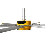 2025 7 ft. Indoor Yellow and Silver Aluminum Shop Ceiling Fan with Wall Control