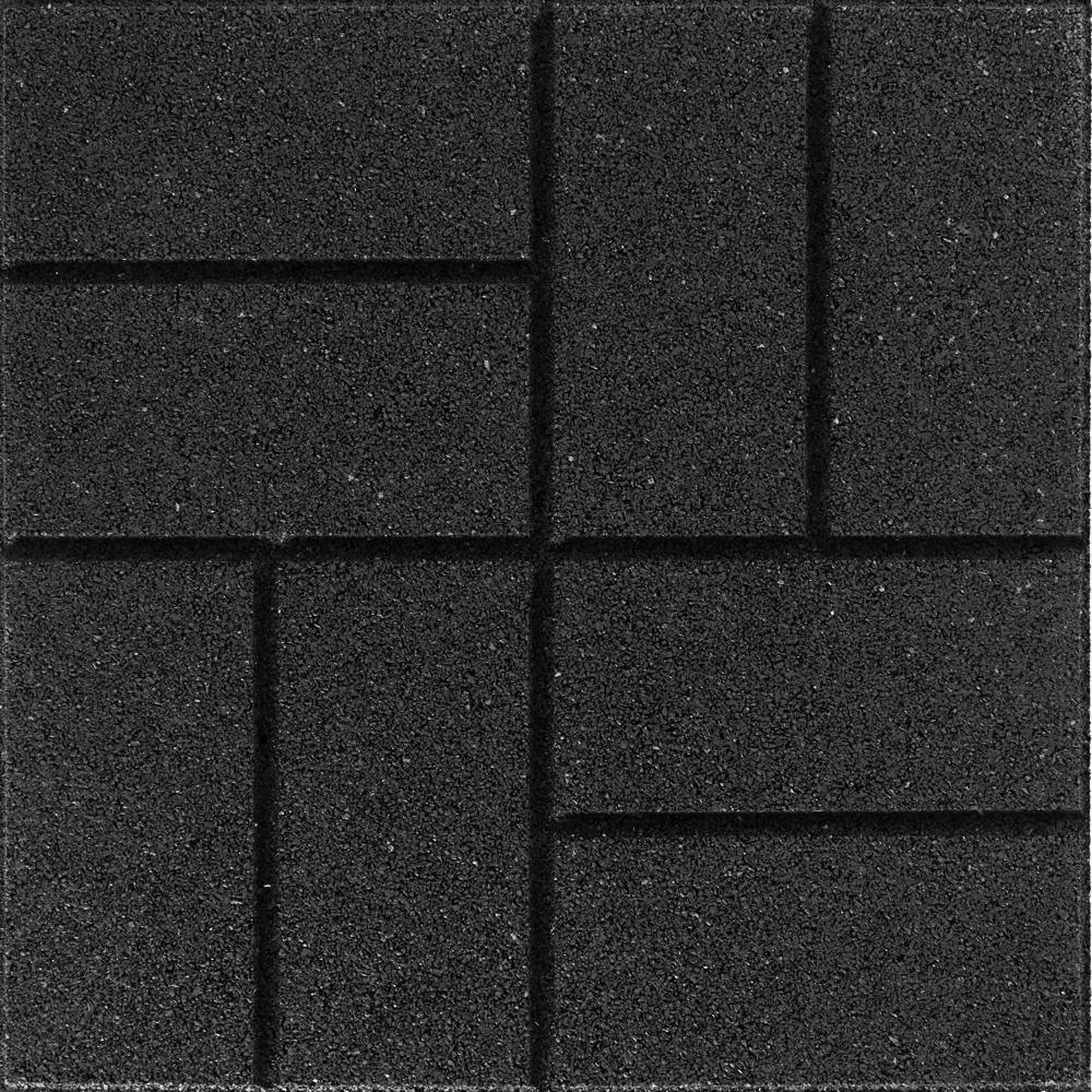 Reversible 16 in. x 16 in. x 0.75 in. Earth Brick Face/Flat Profile Rubber Paver - Super Arbor