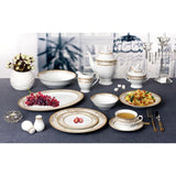 57-Piece Patterned Gold Accent Bone China Dinnerware Set (Service for 8)