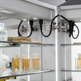 Spazio 24 in. W x 30 in. H Recessed or Surface Mount Medicine Cabinet with LED Lighting, Mirror Defogger and Right Hinge