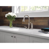 Lakeview Single-Handle Pull-Down Sprayer Kitchen Faucet with Soap Dispenser in Stainless - Super Arbor