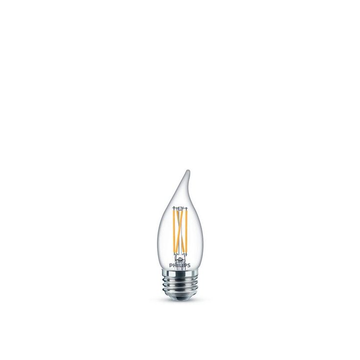 Philips 40-Watt Equivalent B11 Dimmable Edison LED Candle Light Bulb Glass Bent Tip Medium Base Daylight (5000K) (6-Pack)