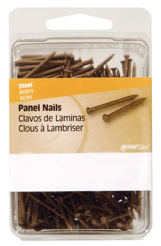 Hillman 1 in. Panel Steel Nails, Flat Head, Cherry