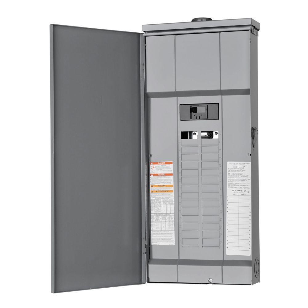 Homeline 100 Amp 20-Space 40-Circuit Outdoor Main Breaker Plug-On Neutral Load Center - Super Arbor