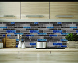 Art3d Marble Blue&Gray 12 in. x 12 in. Peel and Stick Wall Tile Backsplash (10-Pack)