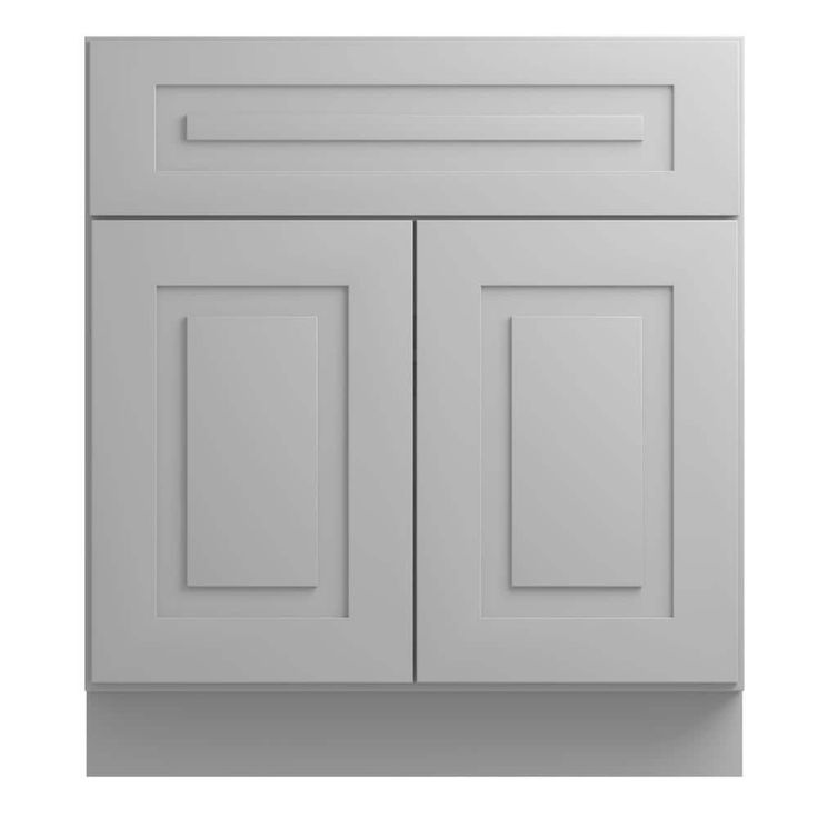 Home Decorators Collection Grayson 30 in. W x 21 in. D x 34.5 in. H Assembled Plywood Sink Base Bath Cabinet in Pearl Gray with Soft Close