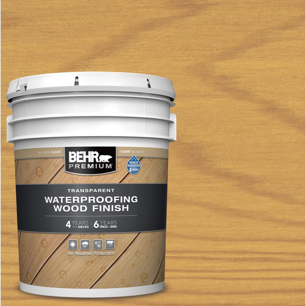 BEHR PREMIUM 1 gal. Clear Transparent Waterproofing Exterior Wood Finish - Super Arbor
