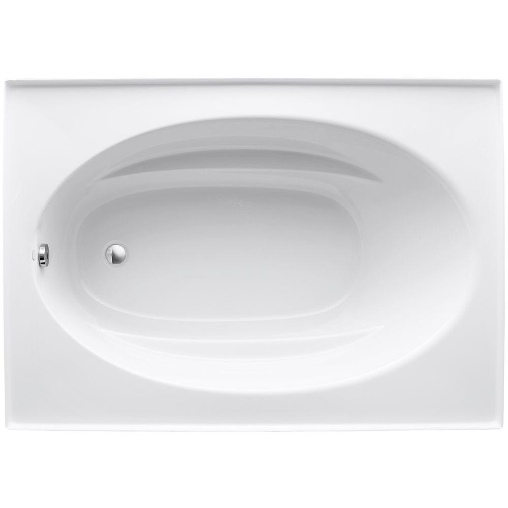 Windward 5 ft. Reversible Drain Bathtub with Four-Sided Integral Flange in White - Super Arbor
