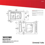 HD Series 53 in. Left Drain Quick Fill Walk-In Whirlpool and Air Bath Tub with Powered Fast Drain in Biscuit - Super Arbor