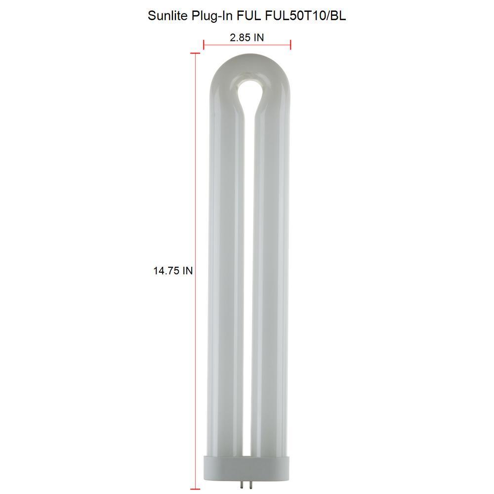 14.75 in. 50-Watt T10 U-Bent Ful Fluorescent Tube Light Bulb Black Light (5-Pack) - Super Arbor