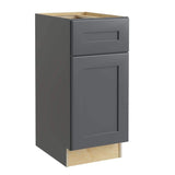 Home Decorators Collection Newport 18 in. W x 24 in. D x 34.5 in. H Assembled Plywood Base Kitchen Cabinet in Deep Onyx with Soft Close RH
