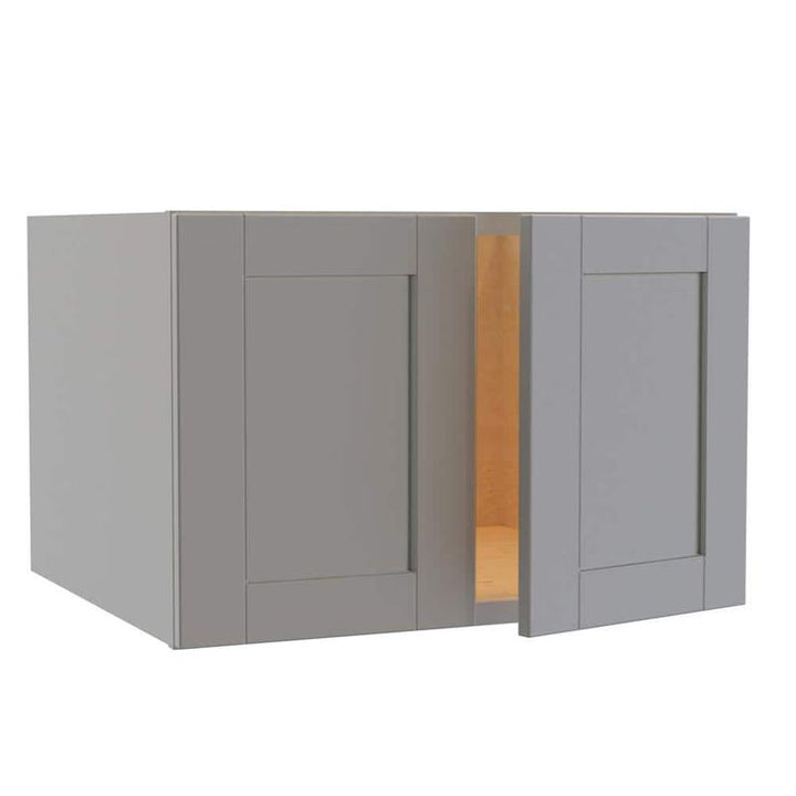 Home Decorators Collection Washington Veiled Gray Plywood Shaker Assembled Wall Kitchen Cabinet Soft Close 27 in. W 24 in. D 18 in. H