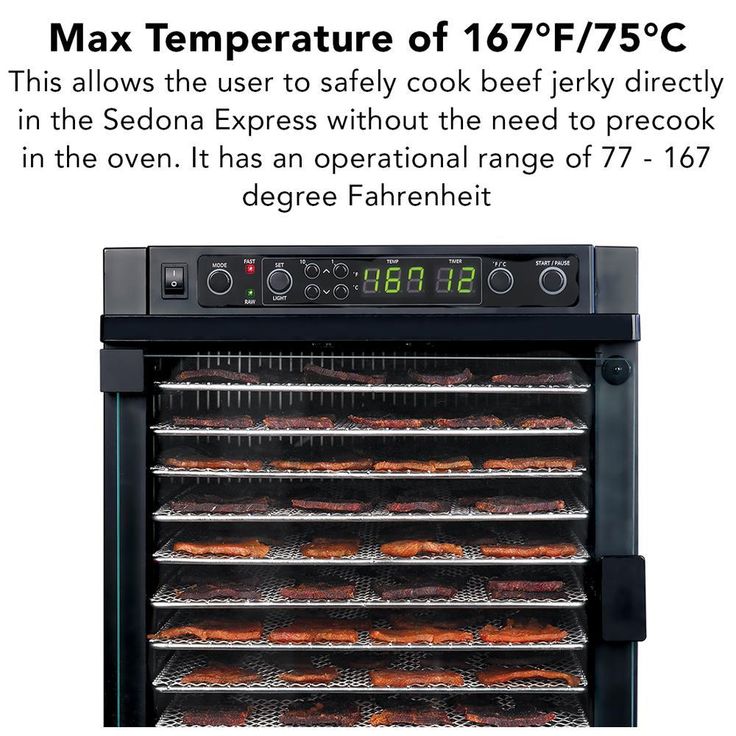 Sedona Express 11-Tray Black Stainless Steel Food Dehydrator with Built-In Timer