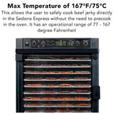 Sedona Express 11-Tray Black Stainless Steel Food Dehydrator with Built-In Timer