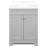 Style Selections Ellenbee 24-in Gray Single Sink Bathroom Vanity with White Cultured Marble Top