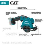 Makita 12V max CXT Lithium‑Ion Cordless 3-3/8 in. Circular Saw Kit with Case (2.0Ah)