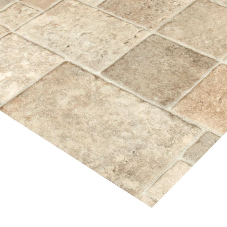 TrafficMASTER Sandstone Mosaic Vinyl Sheet, Sold by 12 ft. Wide x Custom Length