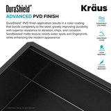 Kore Gunmetal 16-Gauge Stainless Steel PVD 33 in. Single Bowl Drop-In Workstation Kitchen Sink with Accessories