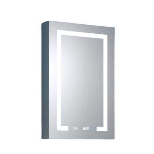 FORCLOVER 20 in. W x 30 in. H Rectangular Silver Aluminum Recessed/Surface Mount Medicine Cabinet with Mirror and Dimmable