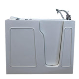 Rampart Nova Heated 3.9 ft. Walk-in Whirlpool Bathtub with 6 in. Tile Easy Up Adhesive Wall Surround in White - Super Arbor