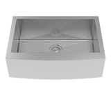 Farmhouse Apron Front Stainless Steel 33 in. Single Bowl Kitchen Sink Kit in Satin