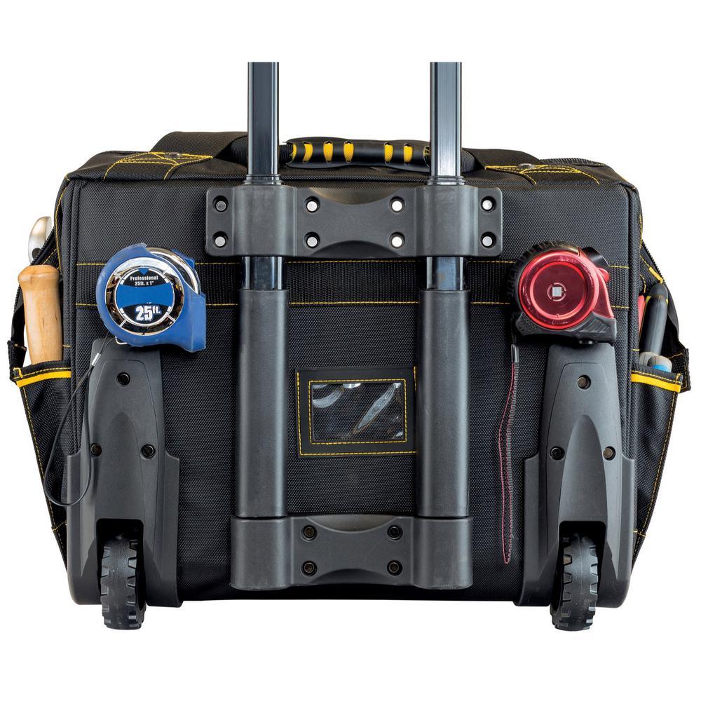 18 in. 18-Pocket Pro Rolling Tool Bag in Black - Super Arbor