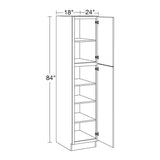 Home Decorators Collection Grayson 18 in. W x 24 in. D x 84 in. H Assembled Plywood Pantry Kitchen Cabinet in Pearl Gray with Soft Close RH