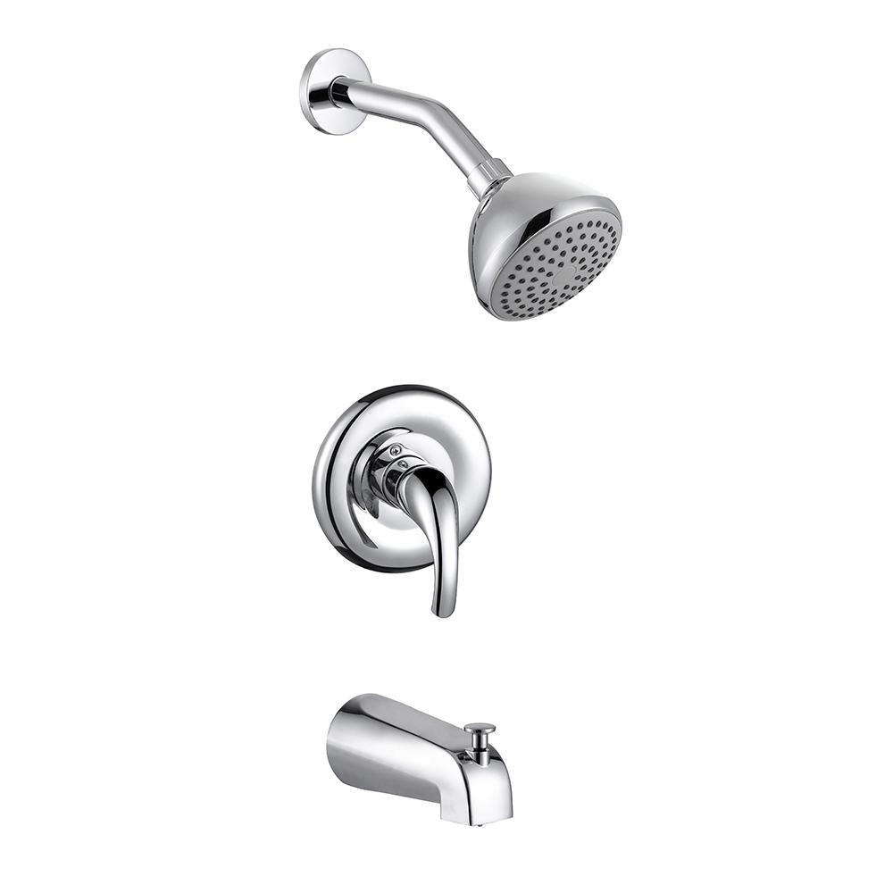 6-7/8 in. Brass 1-Spray Patterns Wall Mount Shower Head in Brushed Nickel - Super Arbor