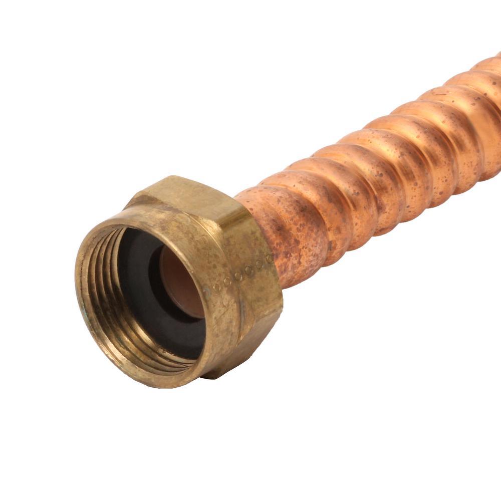 1 in. FIP x 3/4 in. Nominal Male/ Female Sweat x 18 in. Copper Water Heater Connector (7/8 in. O.D.)